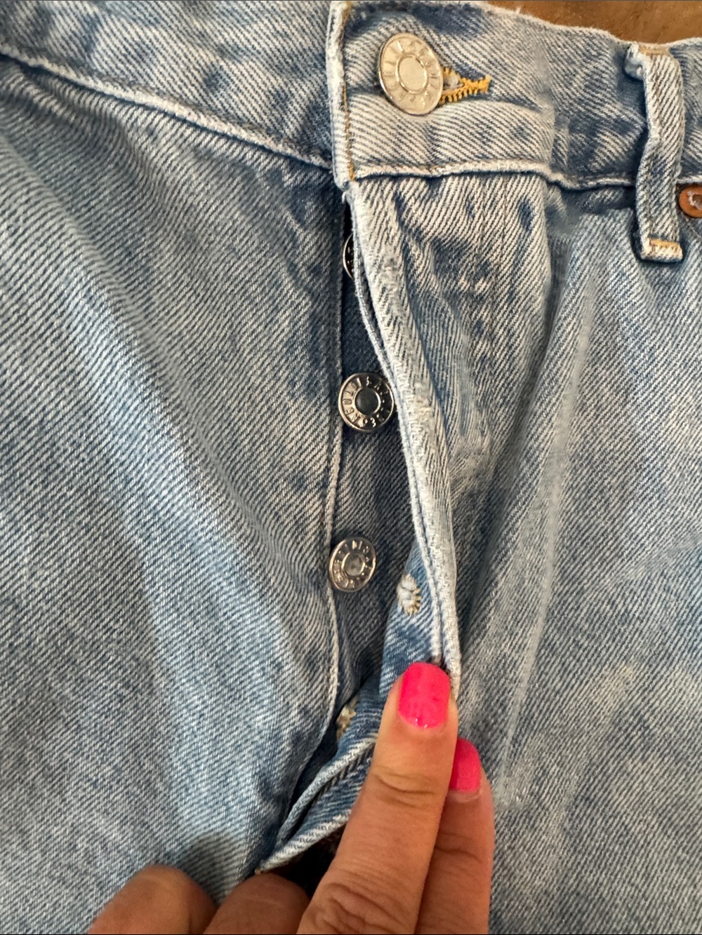 Agolde Light Wash Distressed Denim Cutoff Shorts - Picture 6 of 6